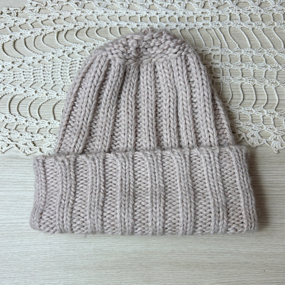 Echo Knit Beanie Hat Women's‎ Tan Ribbed Wool Blend Warm Winter Fashion